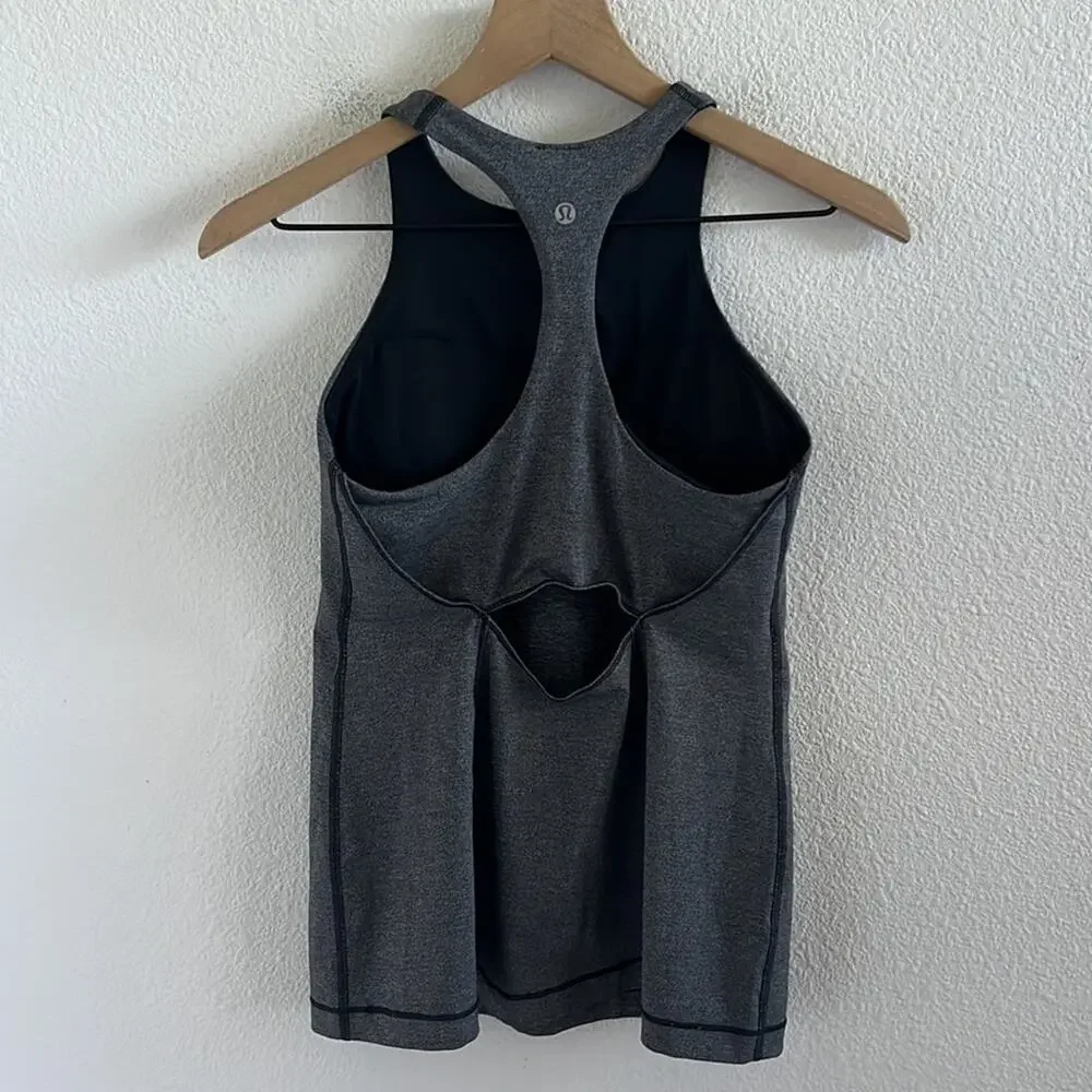 Lululemon In Training Tank Gray Active Tank Top Shirt 6